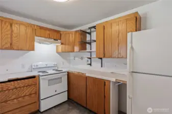 Lower level kitchen.