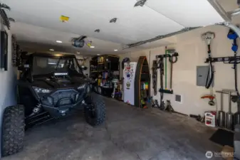 garage with loft area for storage