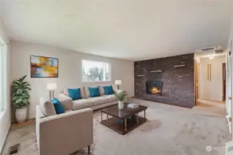 Virtually Staged family room