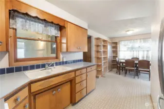 Kitchen has loads of storage