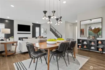 Dining with design lighting