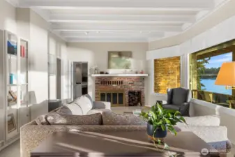 Bean details and tons of natural light and built-in cabinetry