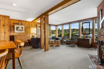 Downstairs living room with large windows