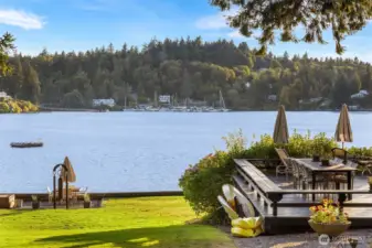 Enjoy the view of the marina from The Deck