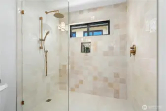 Ample shower...