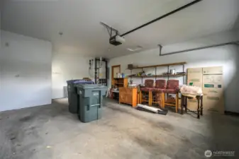 Oversized two car garage.