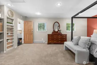 Spacious primary bedroom on main floor.
