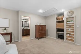 Spacious primary bedroom on main floor.