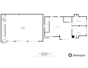 Garage + Studio floor plan.