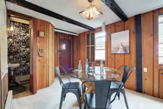 Great space for hosting! Projector screen pulls down for game day!