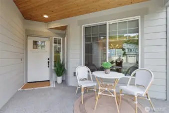 Front porch with plenty of covered space for a seating area!