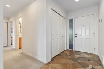 Large coat and storage closet off the entry