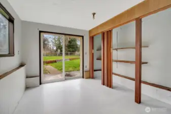 Rear Entrance Storage. Brand New Sliding Door.