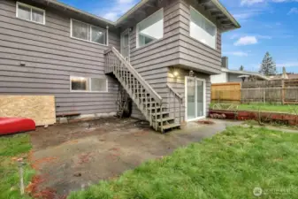 Back yard. Rear Stairs being rebuilt.