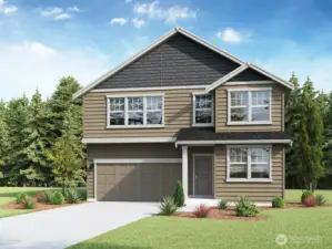 Wellington Plan Marketing Rendering - Depictions of homes or other features are artist conceptions. Hardscape, landscape, and other items shown may be decorator suggestions that are not included in the purchase price and availability may vary. No view is promised. Views may also be altered by subsequent development, construction and tree growth and landscaping.