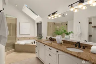 Gorgeous primary bath with soaking tub & shower