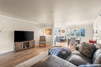 The layout adds valuable privacy to the living room.