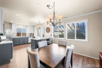 The remodeled kitchen was opened up to create space and incredible flow.