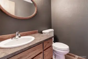 Powder room on upper floor