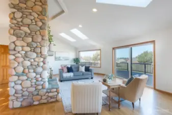 Skylights and large windows letting in amazing natural light.