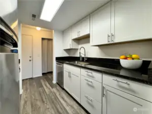 Pass though kitchen that works great for this floor plan.