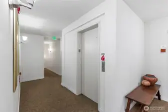 Elevator in upper hallway