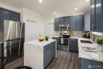 Quick access to the garage as well as the laundry mudroom area.