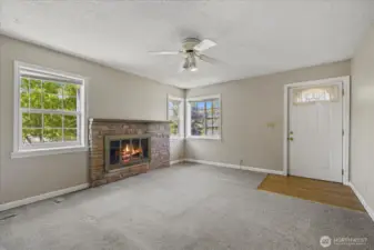 This is a light filled home with a big living room