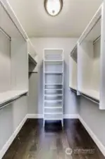 Walk-in closet now has Brazilian engineered hardwood floors!
