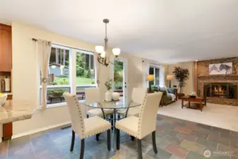 Breakfast nook looking out to the backyard and to the family room