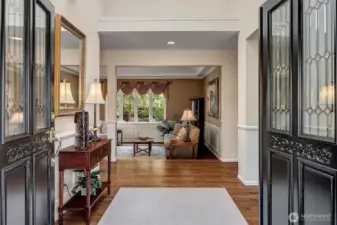 Leaded Glass Double Door Entry.