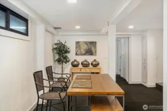Basement dining and project area