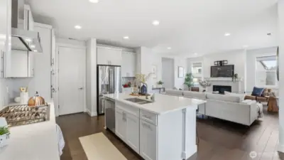 This spacious kitchen flows effortlessly into the cozy living area—perfect for everyday living.