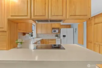 Kitching looking across eating bar