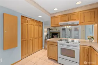 Kitchen looking at closet for Washer & Dryer