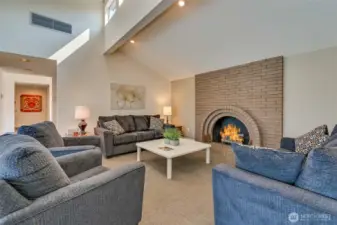 Clubhouse Gathering Room and Fireplace