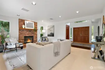 The formal living room off the foyer is a welcoming and gracious space.
