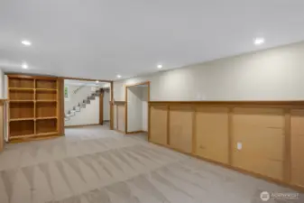 Extra sprawling finished rec. room space in basement.