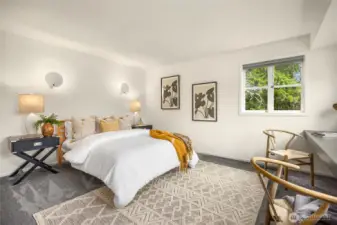 Bedroom Two located on the second level with adjacent bath.