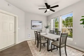 Spacious dining room for all your social events