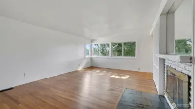 Living room with new Anderson windows