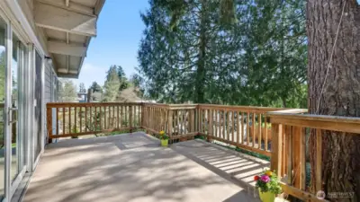 Upper level deck with access to side patio