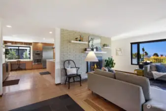 Easy flow between kitchen and living area