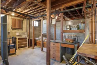 The basement was designed to be living space and has a bedroom and bath framed in.