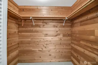 Bonus cedar lined walk-in closet in primary bedroom