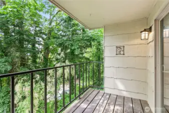 Covered balcony for those rainy days.