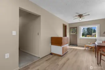 View in ADU. Hallway leads to 3/4 bath.