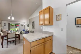 Kitchen island is a great workspace.