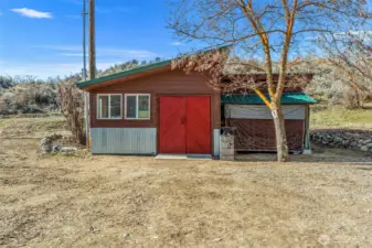 Detached Shop 350 sq.ft. -  Spacious detached shop offers room for tools, projects, and storage—ideal for hobbyists, mechanics, or anyone needing extra workspace.