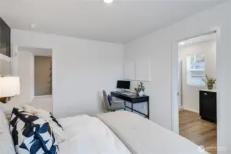 a second suite with walk in closet and bath